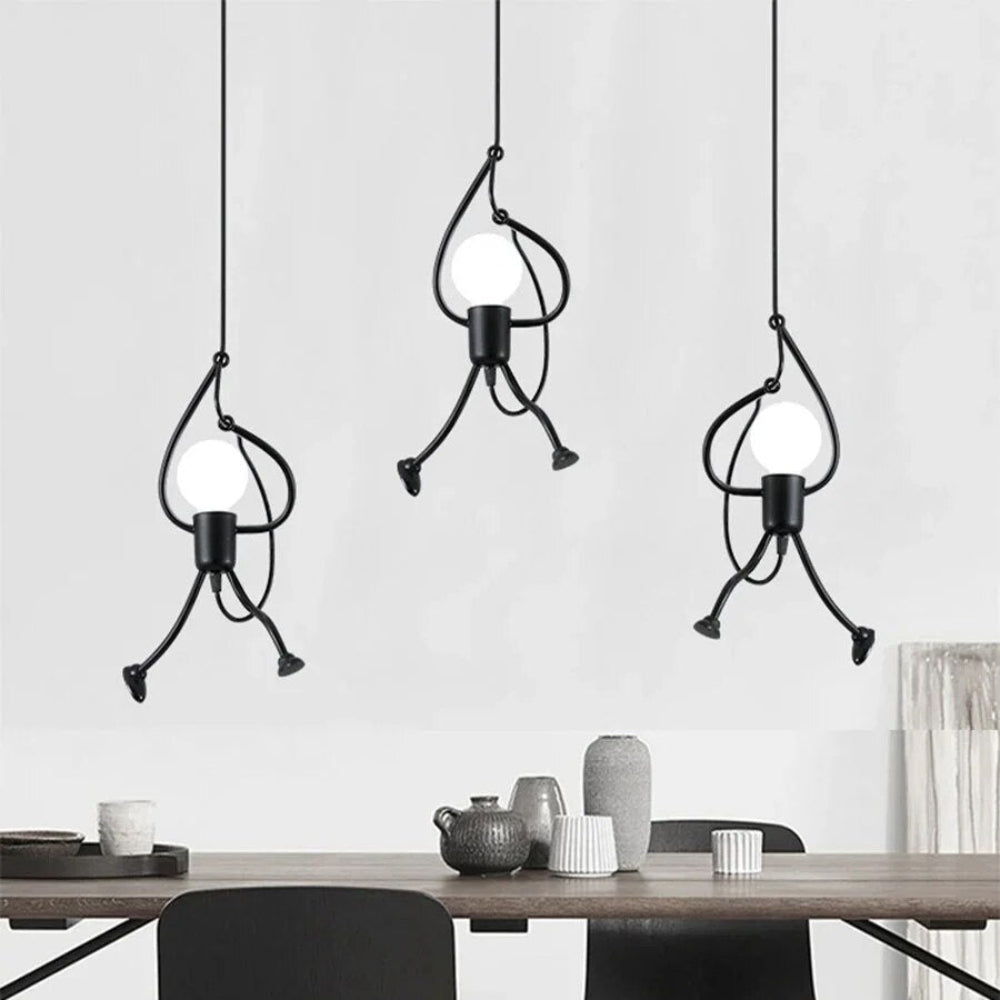 Lampa Wisząca Nowoczesna w Kształcie Ludzika z Regulowaną Wysokością