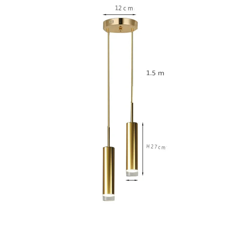 Lampa Wisząca Nowoczesna z Cylindrycznym Kloszem i Kryształowym Zakończeniem - 12
