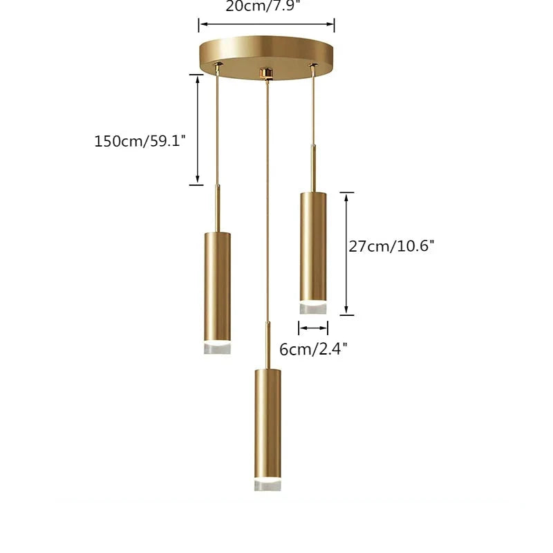 Lampa Wisząca Nowoczesna z Cylindrycznym Kloszem i Kryształowym Zakończeniem - 13