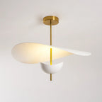 Lampa Wisząca Nowoczesna z Falującymi Kloszami na Złotym Drążku - 13