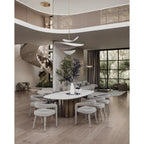 Lampa Wisząca Nowoczesna z Falującymi Kloszami na Złotym Drążku
