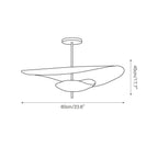 Lampa Wisząca Nowoczesna z Falującymi Kloszami na Złotym Drążku - 4