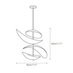 Lampa Wisząca Nowoczesna z Falującymi Kloszami na Złotym Drążku - 6