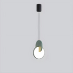 Lampa Wisząca Nowoczesna z Okrągłą Tarczą i Obręczą - Zielony