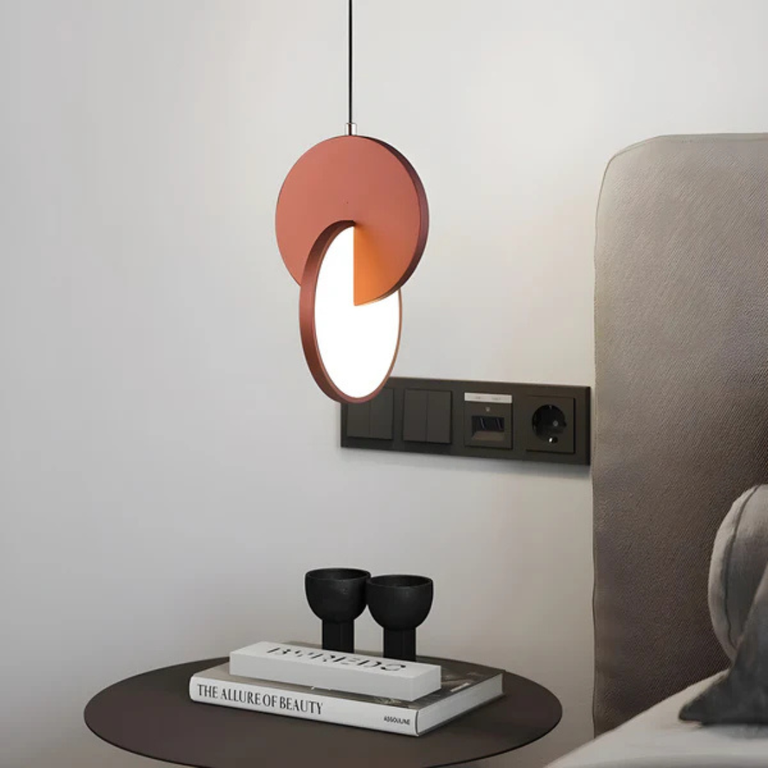 Lampa Wisząca Nowoczesna z Okrągłą Tarczą i Obręczą - 5