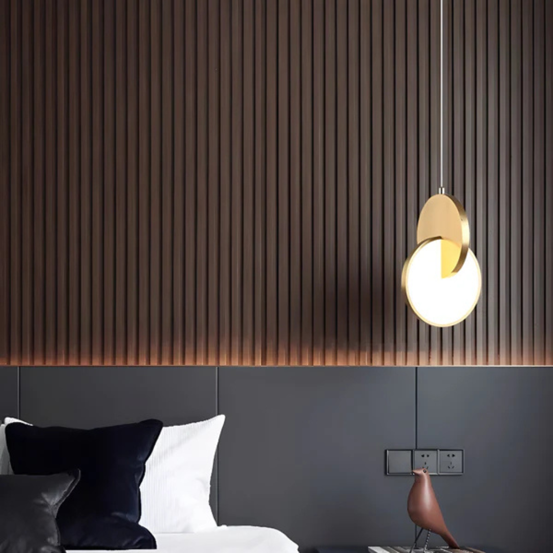 Lampa Wisząca Nowoczesna z Okrągłą Tarczą i Obręczą - 6