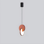 Lampa Wisząca Nowoczesna z Okrągłą Tarczą i Obręczą - Czerwony