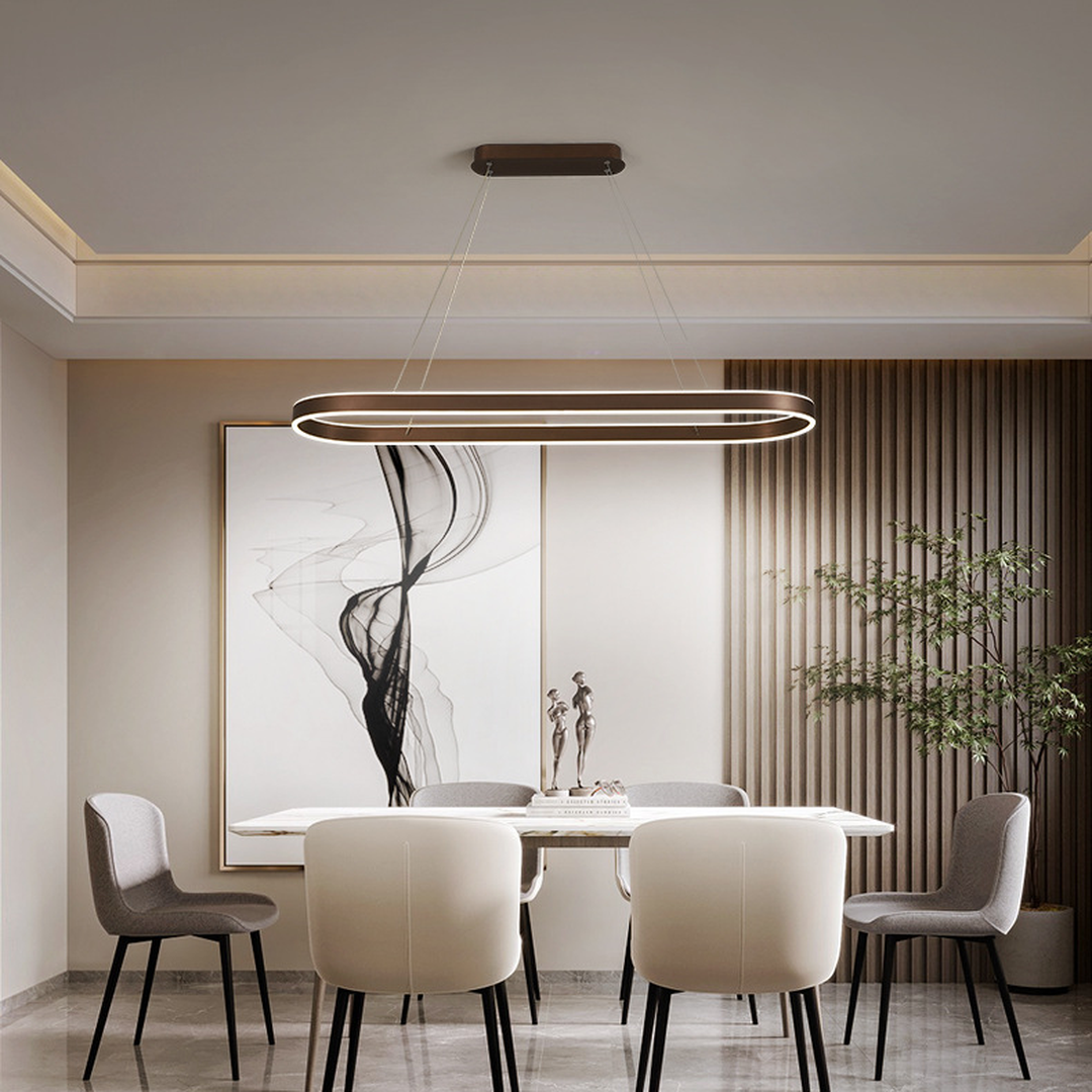 Lampa Wisząca Nowoczesna z Owalnym Kloszem i Funkcją Ściemniania - 4