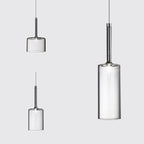 Lampa Wisząca Nowoczesna ze Szklanym Kloszem Cylindrycznym - 11