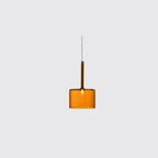 Lampa Wisząca Nowoczesna ze Szklanym Kloszem Cylindrycznym - Pomarańczowy