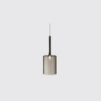 Lampa Wisząca Nowoczesna ze Szklanym Kloszem Cylindrycznym - Szary
