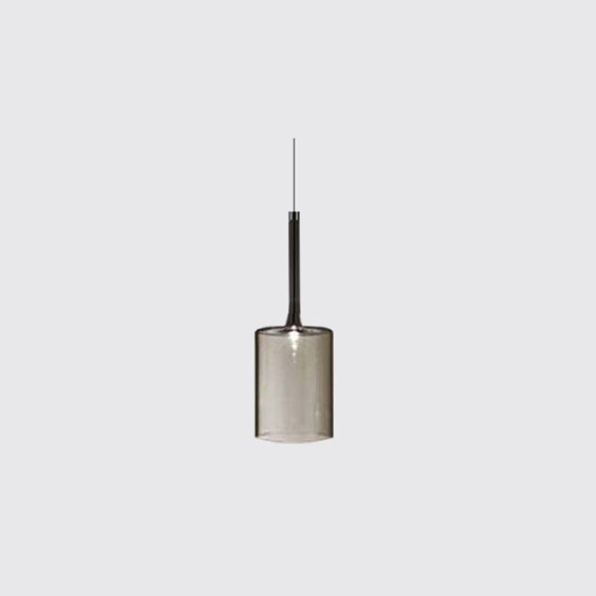 Lampa Wisząca Nowoczesna ze Szklanym Kloszem Cylindrycznym - Szary