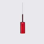 Lampa Wisząca Nowoczesna ze Szklanym Kloszem Cylindrycznym - Czerwony