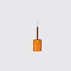 Lampa Wisząca Nowoczesna ze Szklanym Kloszem Cylindrycznym - Pomarańczowy
