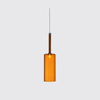 Lampa Wisząca Nowoczesna ze Szklanym Kloszem Cylindrycznym - Pomarańczowy