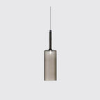 Lampa Wisząca Nowoczesna ze Szklanym Kloszem Cylindrycznym - Szary