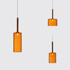 Lampa Wisząca Nowoczesna ze Szklanym Kloszem Cylindrycznym - 4