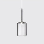 Lampa Wisząca Nowoczesna ze Szklanym Kloszem Cylindrycznym - Przezroczysty