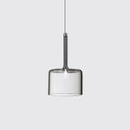Lampa Wisząca Nowoczesna ze Szklanym Kloszem Cylindrycznym - Przezroczysty
