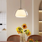 Lampa Wisząca Nowoczesna ze Szklanym Kloszem i Organiczną Formą - 4