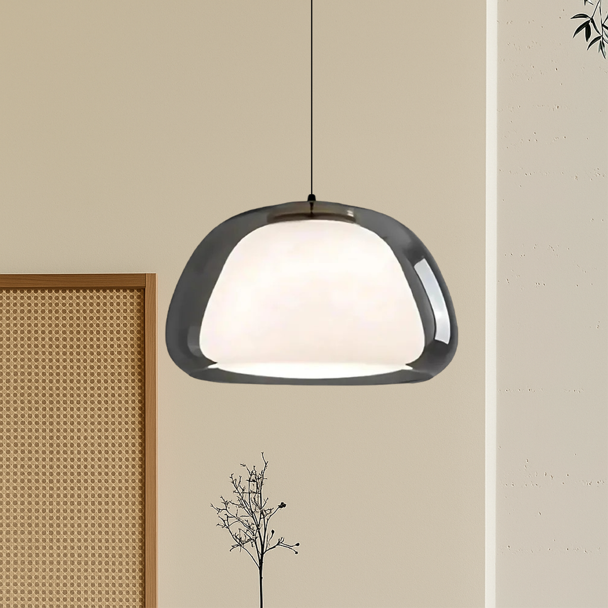 Lampa Wisząca Nowoczesna ze Szklanym Kloszem i Organiczną Formą - 6