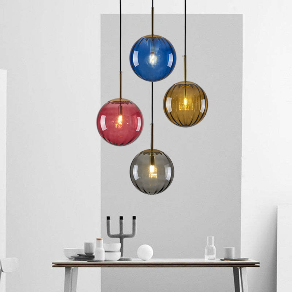 Lampa Wisząca Nowoczesna ze Szklanym Kloszem w Kształcie Kuli
