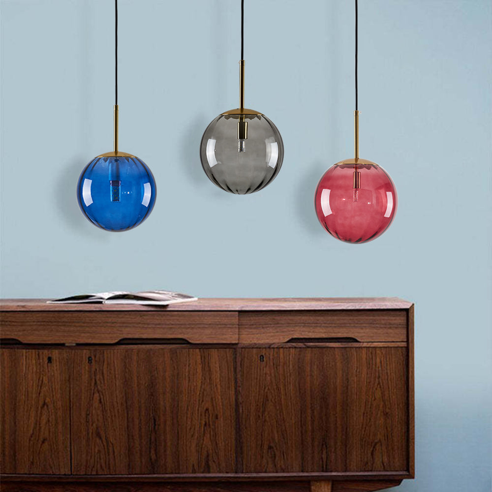 Lampa Wisząca Nowoczesna ze Szklanym Kloszem w Kształcie Kuli - 6