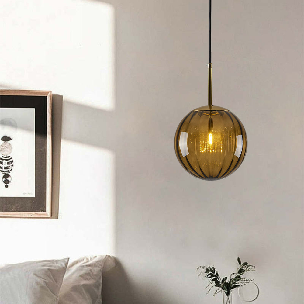 Lampa Wisząca Nowoczesna ze Szklanym Kloszem w Kształcie Kuli
