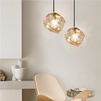 Lampa Wisząca Nowoczesna ze Szklanym Kloszem w Kształcie Skały - 3
