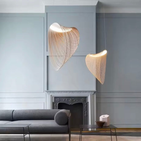 Lampa Wisząca Organiczna z Drewna Brzozowego w Stylu Skandynawskim - 9