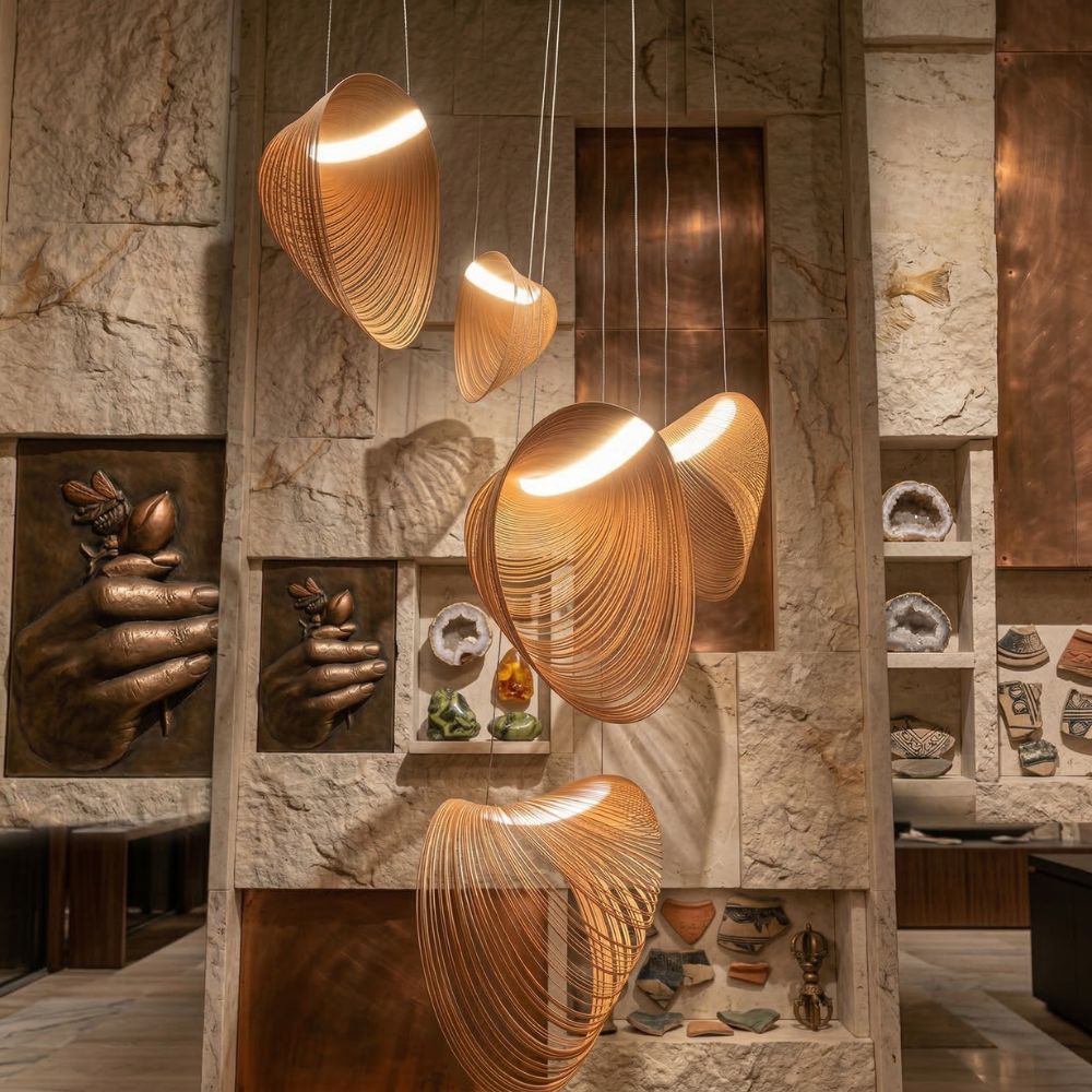 Lampa Wisząca Organiczna z Drewna Brzozowego w Stylu Skandynawskim - 7