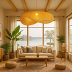 Lampa Wisząca Pleciona Bambusowa w Stylu Boho