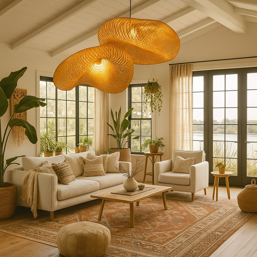 Lampa Wisząca Pleciona Bambusowa w Stylu Boho - 4