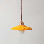 Lampa Wisząca Retro z Ceramicznym Kloszem w Kształcie Płatka - 10