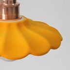 Lampa Wisząca Retro z Ceramicznym Kloszem w Kształcie Płatka - 16