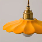 Lampa Wisząca Retro z Ceramicznym Kloszem w Kształcie Płatka - 17