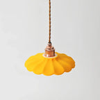 Lampa Wisząca Retro z Ceramicznym Kloszem w Kształcie Płatka - 18