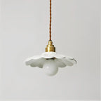 Lampa Wisząca Retro z Ceramicznym Kloszem w Kształcie Płatka - 19