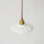 Lampa Wisząca Retro z Ceramicznym Kloszem w Kształcie Płatka - 20