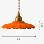 Lampa Wisząca Retro z Ceramicznym Kloszem w Kształcie Płatka - 21