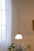 Lampa Wisząca Retro z Kwiatowym Kloszem Szklanym - 13