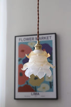 Lampa Wisząca Retro z Kwiatowym Kloszem Szklanym - 16