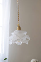 Lampa Wisząca Retro z Kwiatowym Kloszem Szklanym - 18