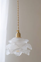 Lampa Wisząca Retro z Kwiatowym Kloszem Szklanym - 20