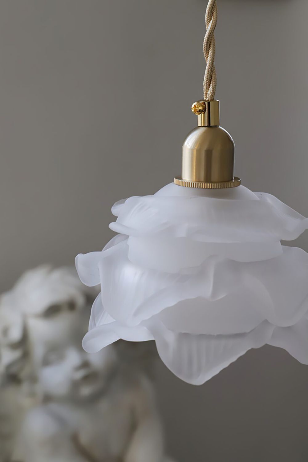 Lampa Wisząca Retro z Kwiatowym Kloszem Szklanym - 22