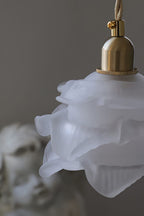 Lampa Wisząca Retro z Kwiatowym Kloszem Szklanym - 23