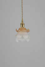 Lampa Wisząca Retro z Kwiatowym Kloszem Szklanym - 26