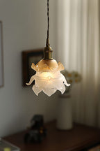 Lampa Wisząca Retro z Kwiatowym Kloszem Szklanym - 5