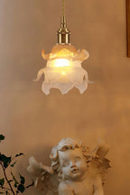 Lampa Wisząca Retro z Kwiatowym Kloszem Szklanym - 7