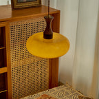 Lampa Wisząca Retro ze Szklanym Kloszem i Drewnianym Elementem - 6
